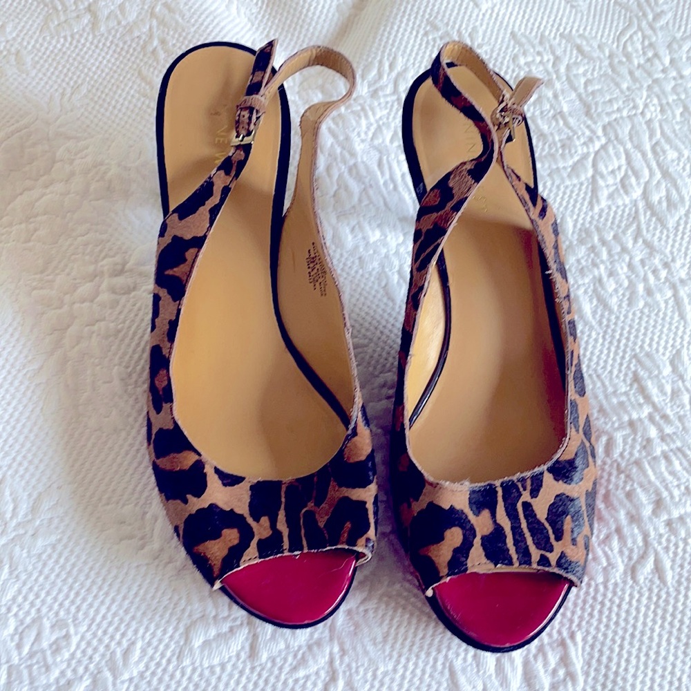 Nine West Red and Black Sharina Cheetah Pumps